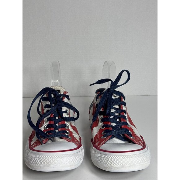Converse All Star Low Top Sneakers American Flag Print Canvas Size 8.5 Mens - Picture 2 of 16